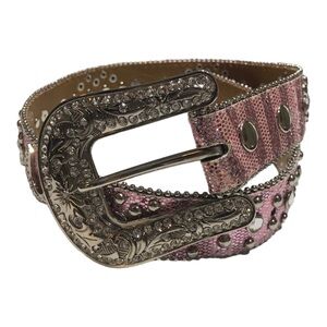 Nocona Pink Bling Horseshoe Belt